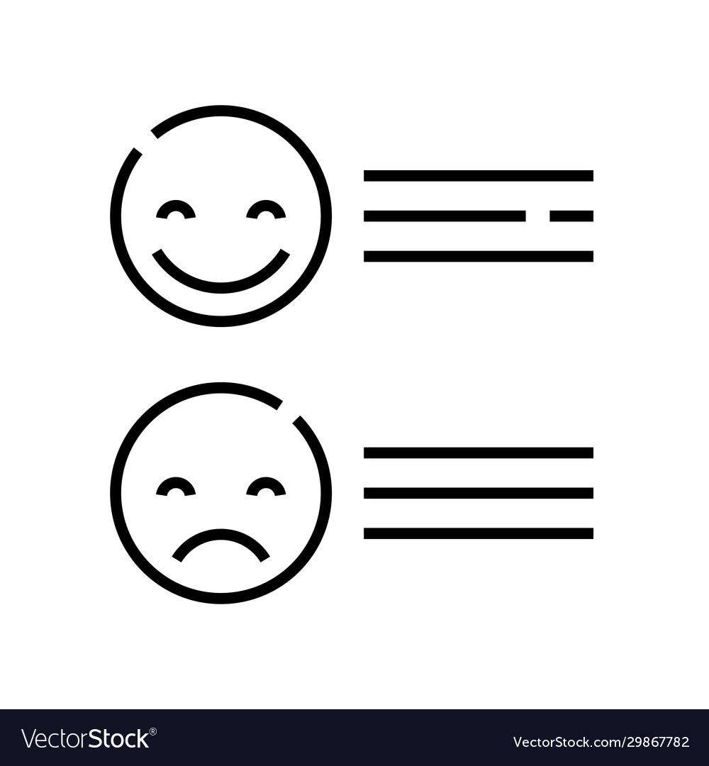 Positive and negative review line icon concept Vector Image