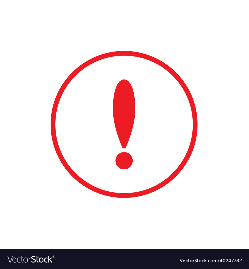 Red exclamation mark in circle warning icon Vector Image Red exclamation mark in circle warning icon