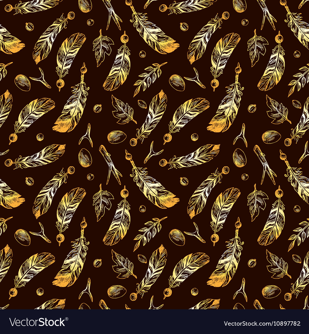 Seamless pattern feathers
