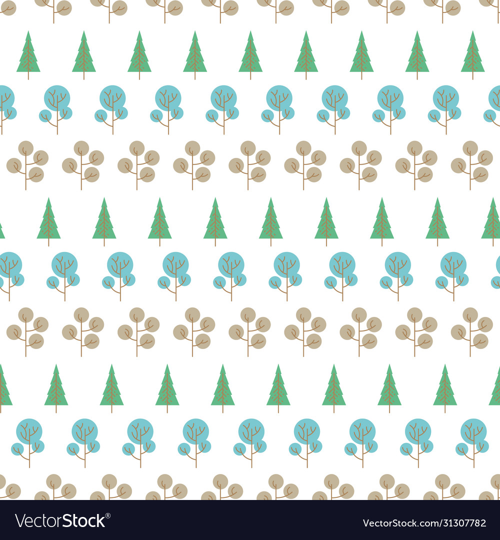 Seamless pattern with colored trees