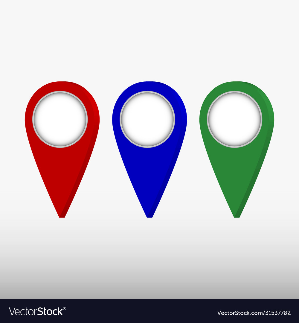 Set bright map pointers vector image Set bright map pointers