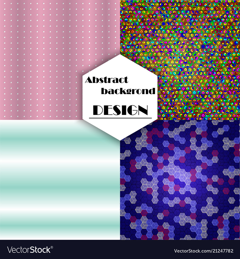 Set of geometric pattern abstract background vector image Set of geometric pattern abstract background