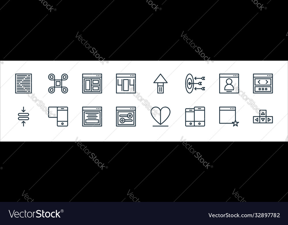 User interface line icons linear set quality vector image User interface line icons linear set quality