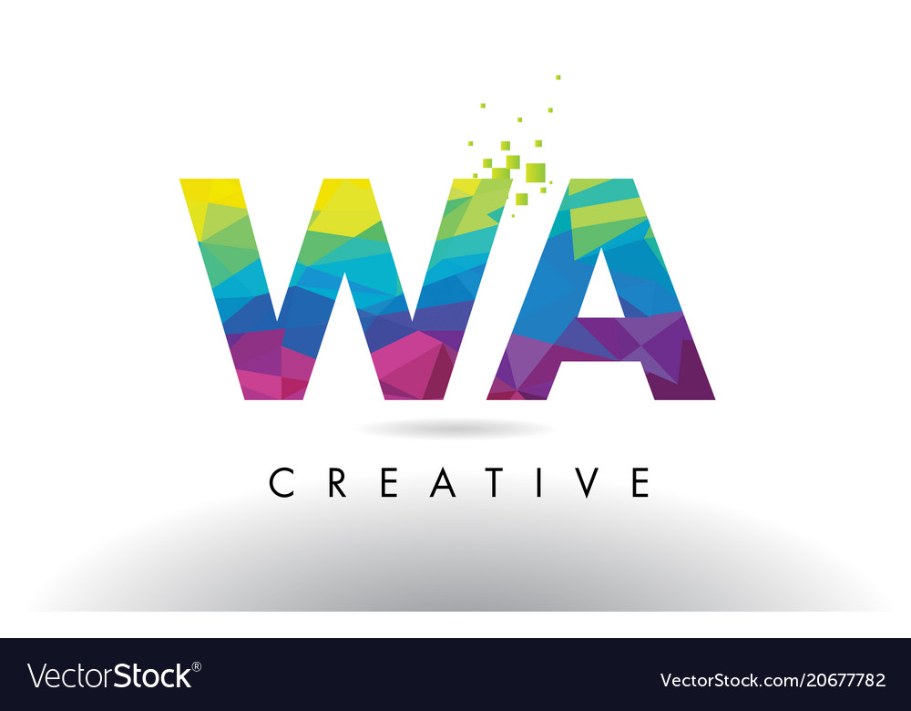 Wa w a colorful letter origami triangles design