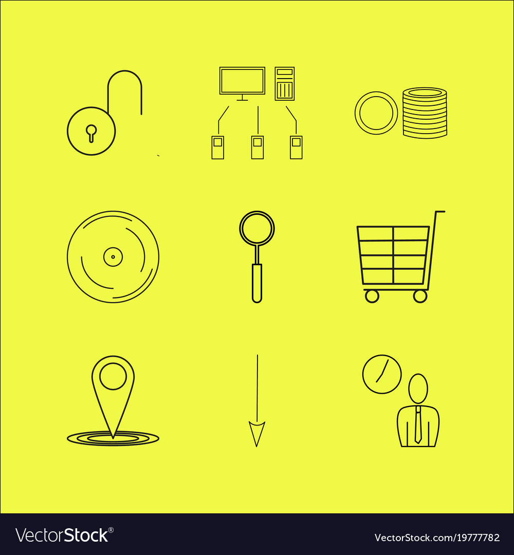 Web linear icon set simple outline icons