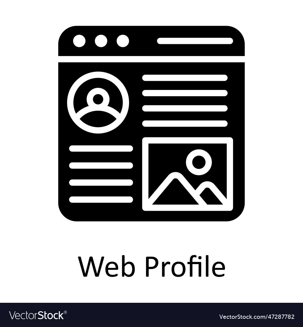 Web profile solid icon design