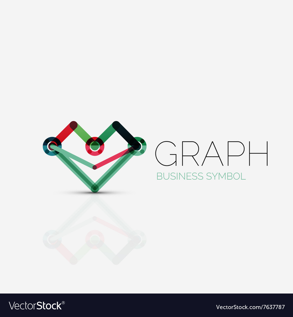 Abstract logo idea linear chart or graph