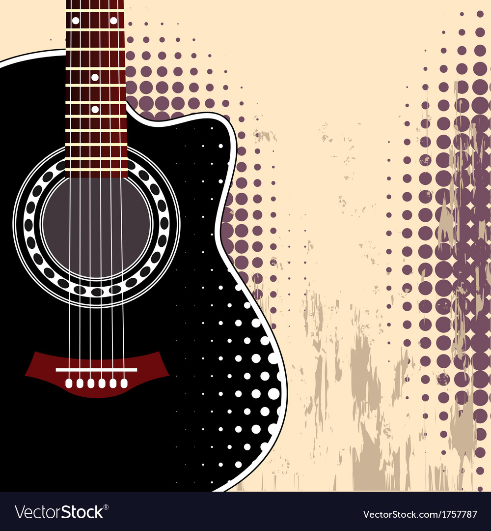 Background with acoustic guitar Royalty Free Vector Image