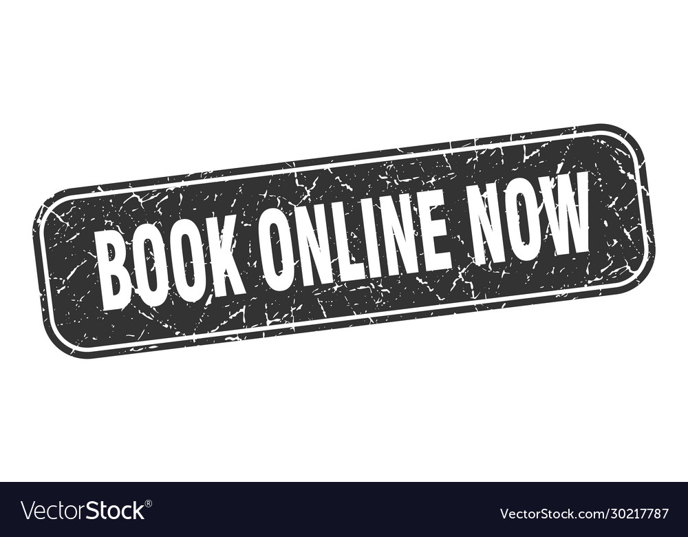 Book online now stamp square