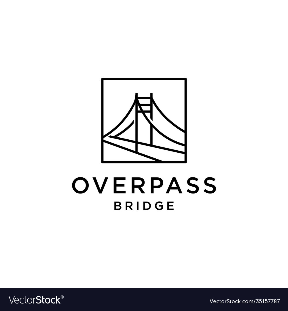 Bridge overpass flyover logo line icon