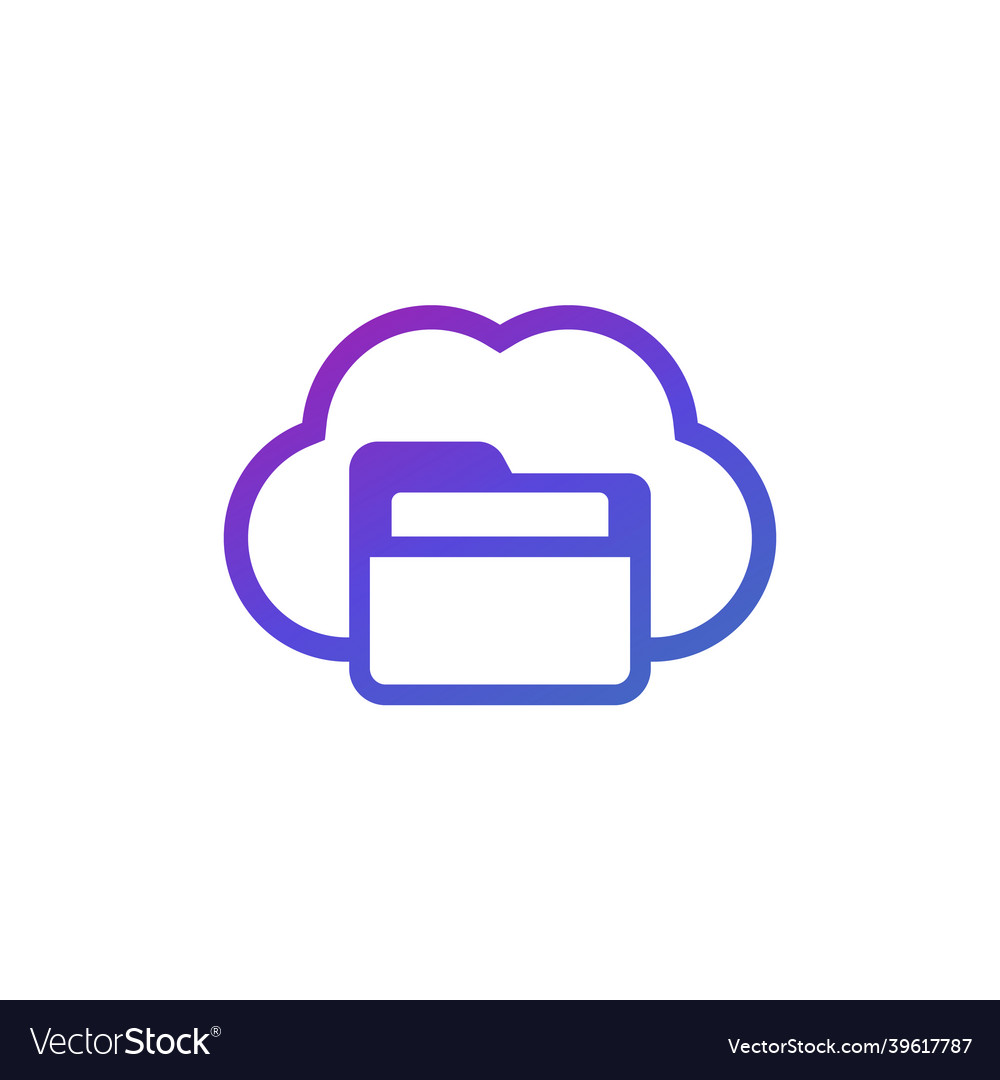 Cloud folder icon for web and apps
