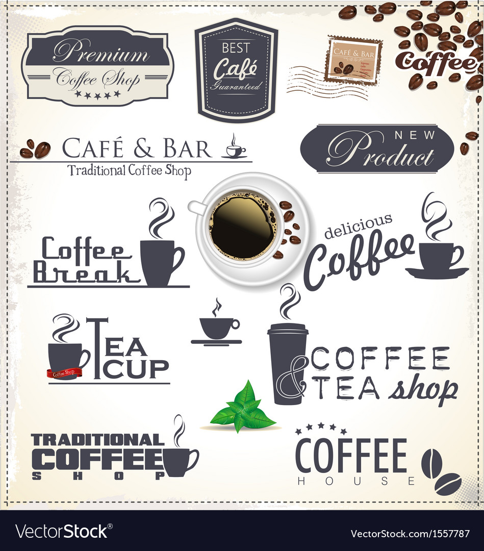 Coffee labels Royalty Free Vector Image - VectorStock