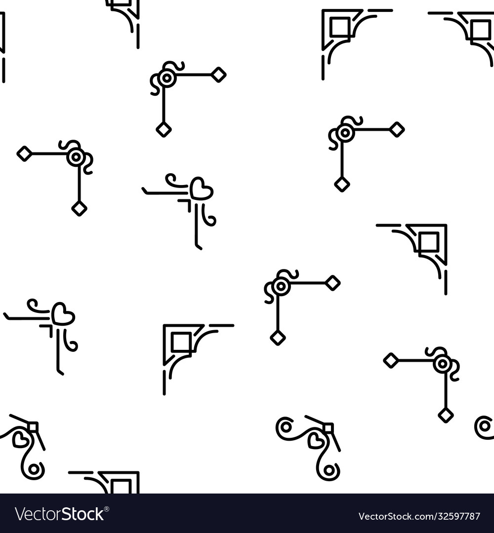 Corner border seamless pattern vector image Corner border seamless pattern