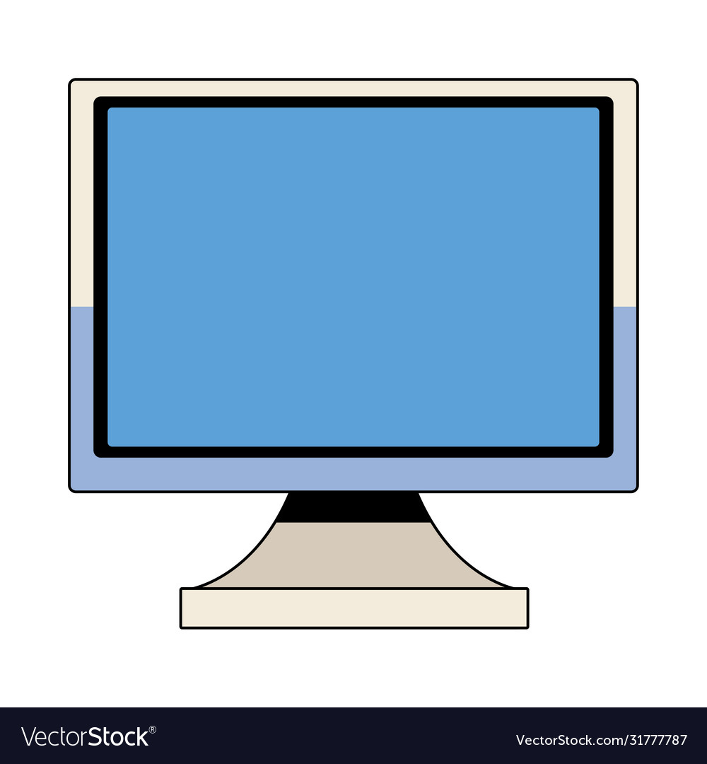 Desktop computer display isolated icon vector image Desktop computer display isolated icon