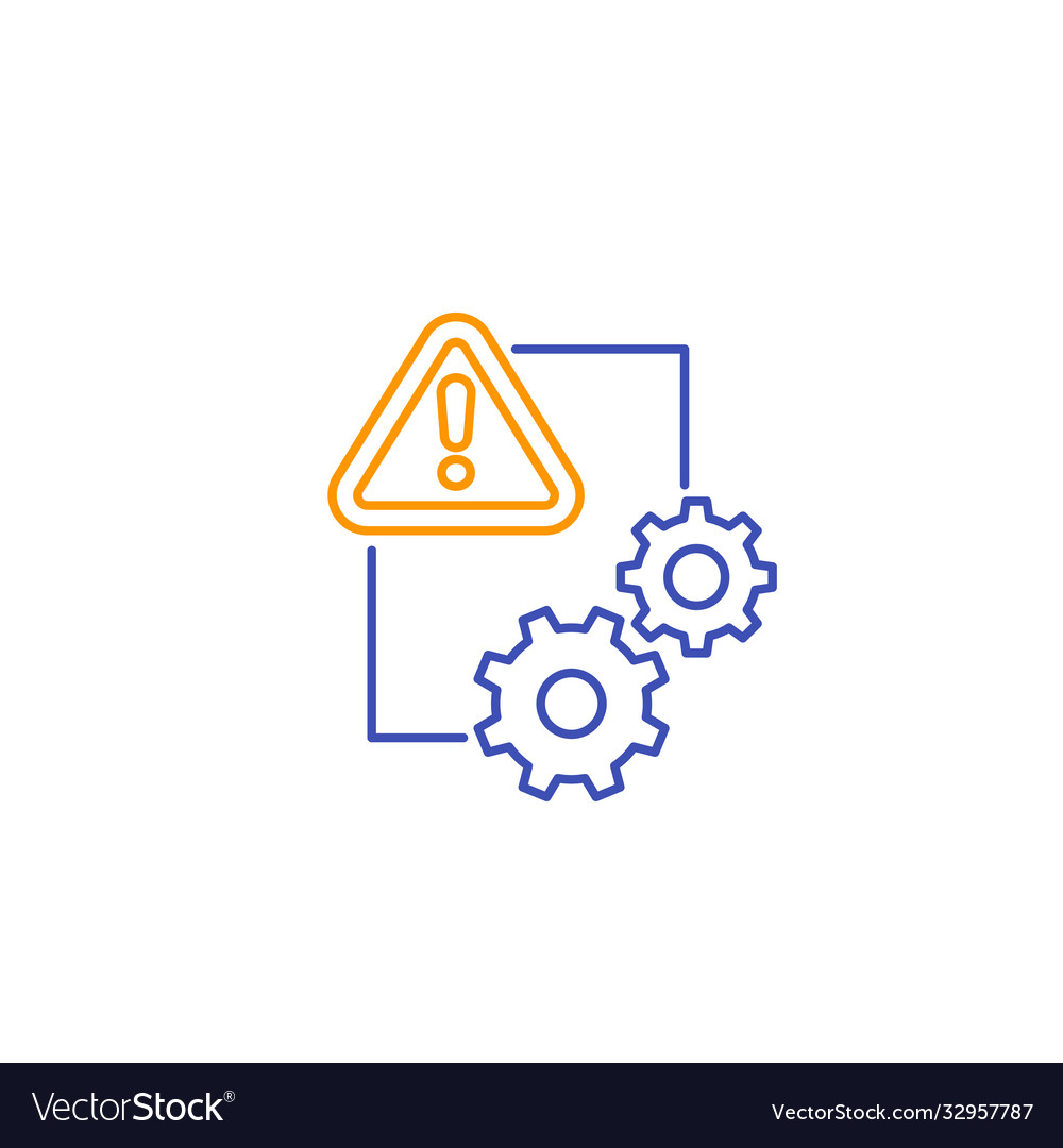 Error Report Line Icon - Warning Signal