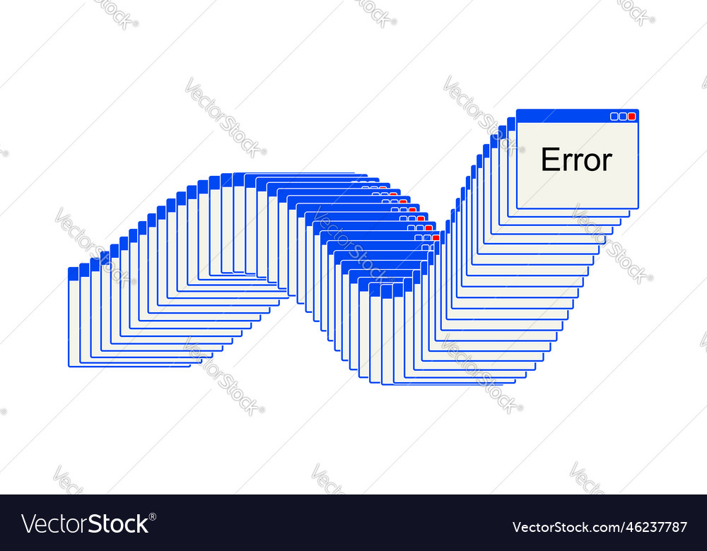 Error window interface windows browser page vector image Error window interface windows browser page
