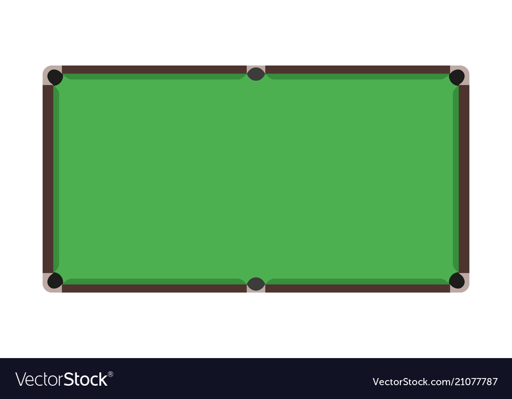 Flat snooker table top view of green billiard fie Vector Image