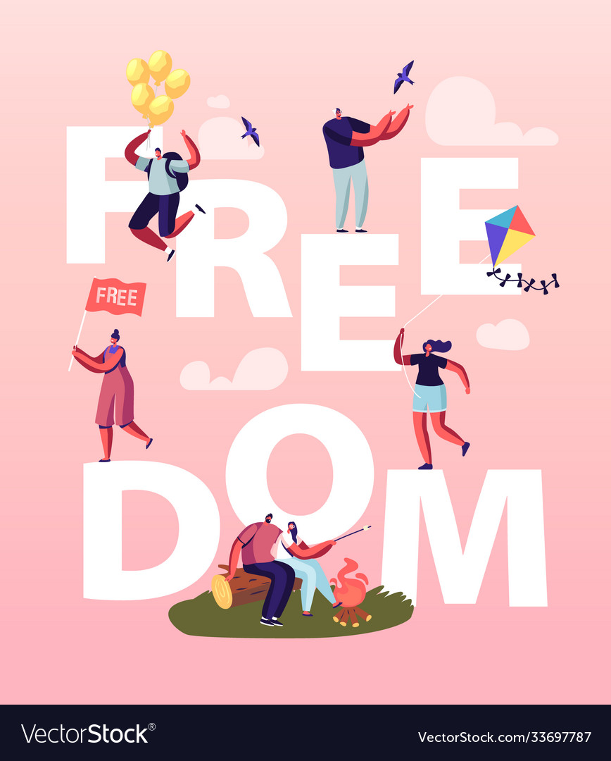 Freedom concept people characters