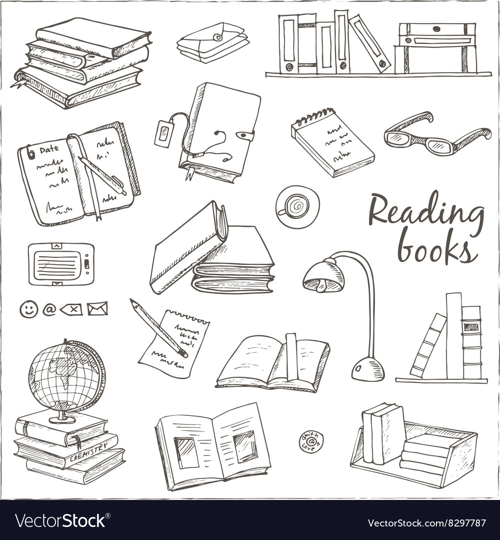 https://cdn3.vectorstock.com/i/1000x1000/77/87/hand-drawn-doodle-books-reading-set-vector-8297787.jpg