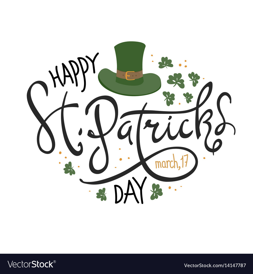 Happy saint patricks day logotype celebration Vector Image