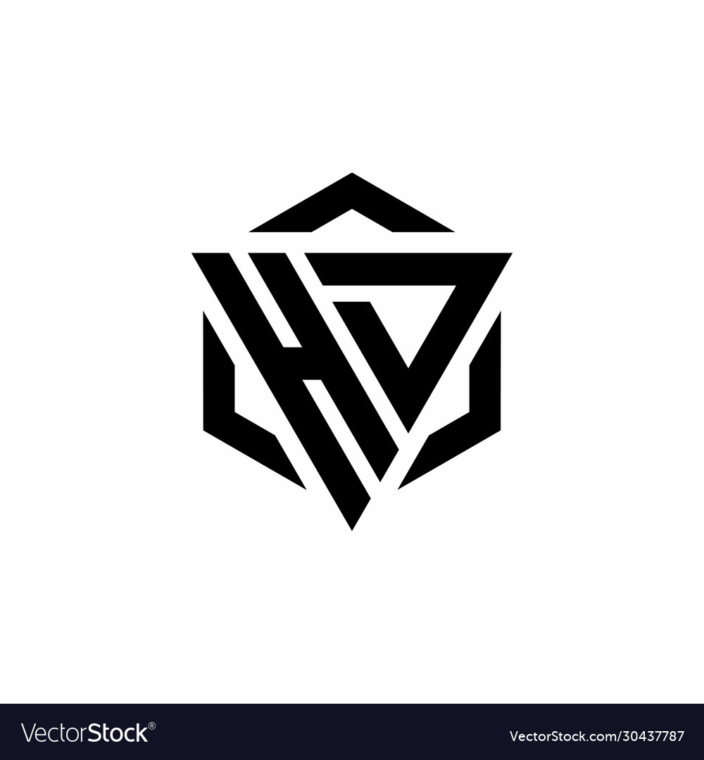 Hd logo monogram with triangle and hexagon modern Vector Image