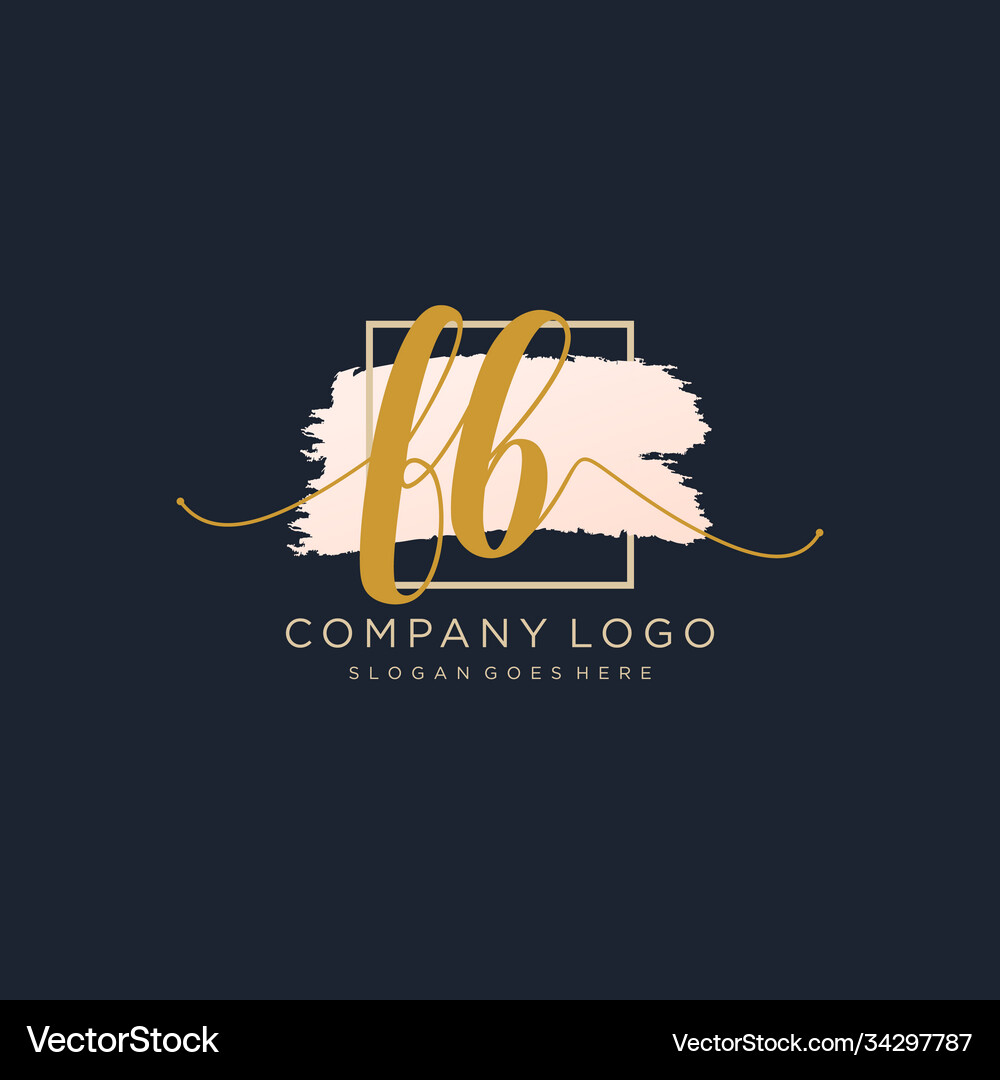Initial fb handwriting logo with circle template Vector Image