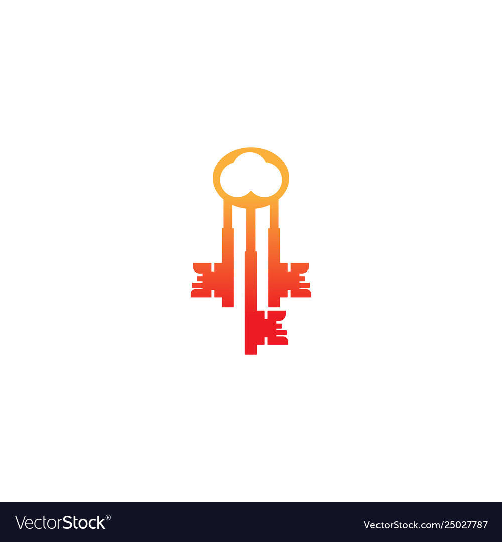 Key lock protection logo template icon element