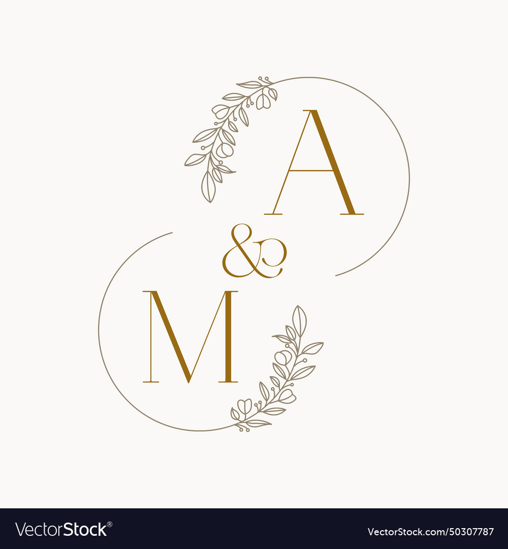 Ma logo initials wedding monogram design Vector Image