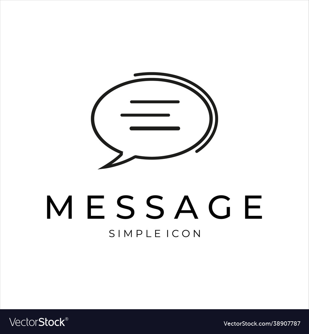 Message or mail logo line art simple minimalist vector image Message or mail logo line art simple minimalist