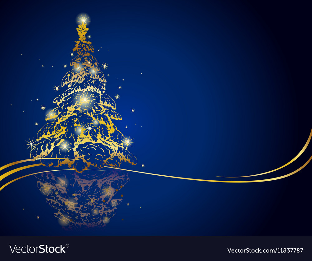 Modern Golden Christmas Tree Royalty Free Vector Image