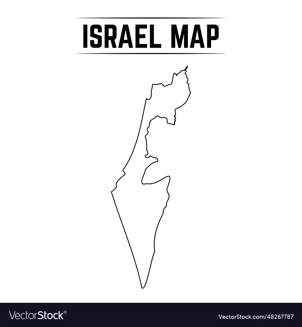 Outline simple map of israel Royalty Free Vector Image