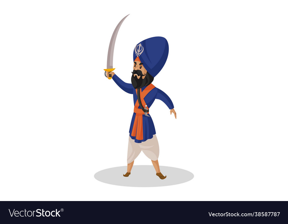 Punjabi nihang sardar cartoon character Royalty Free Vector Punjabi nihang sardar cartoon character Royalty Free Vector