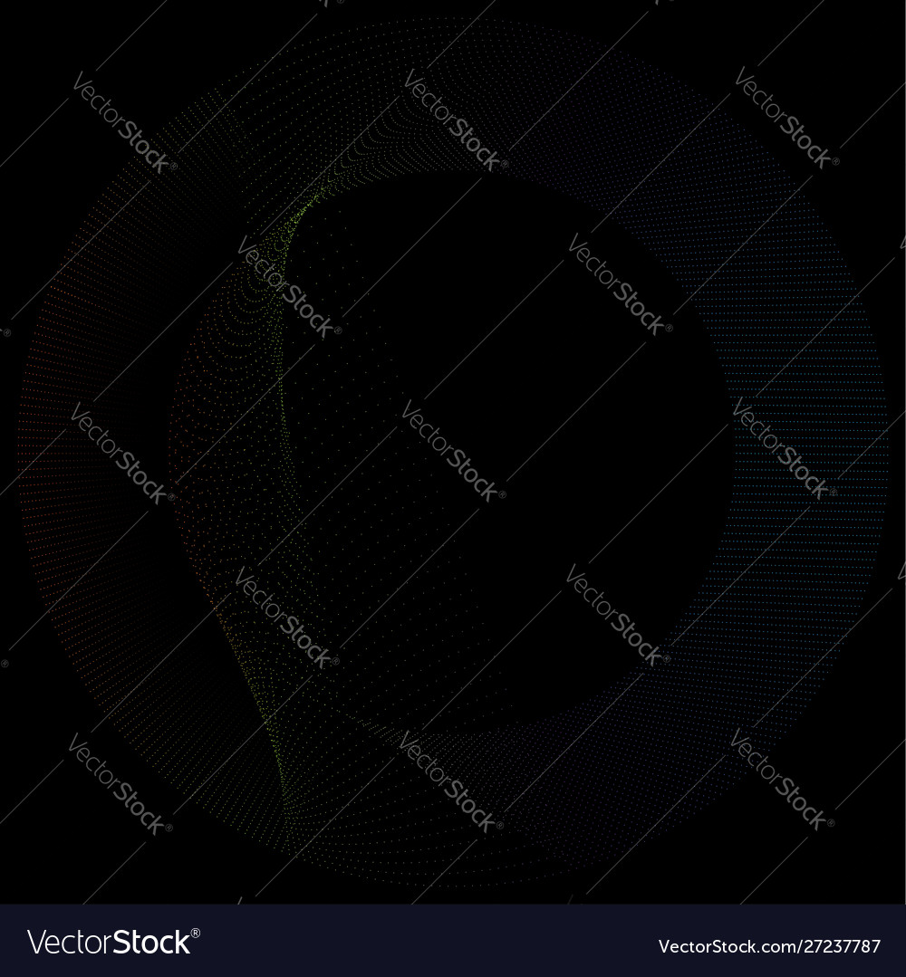 Radial element with random dots circles rings vector image Radial element with random dots circles rings