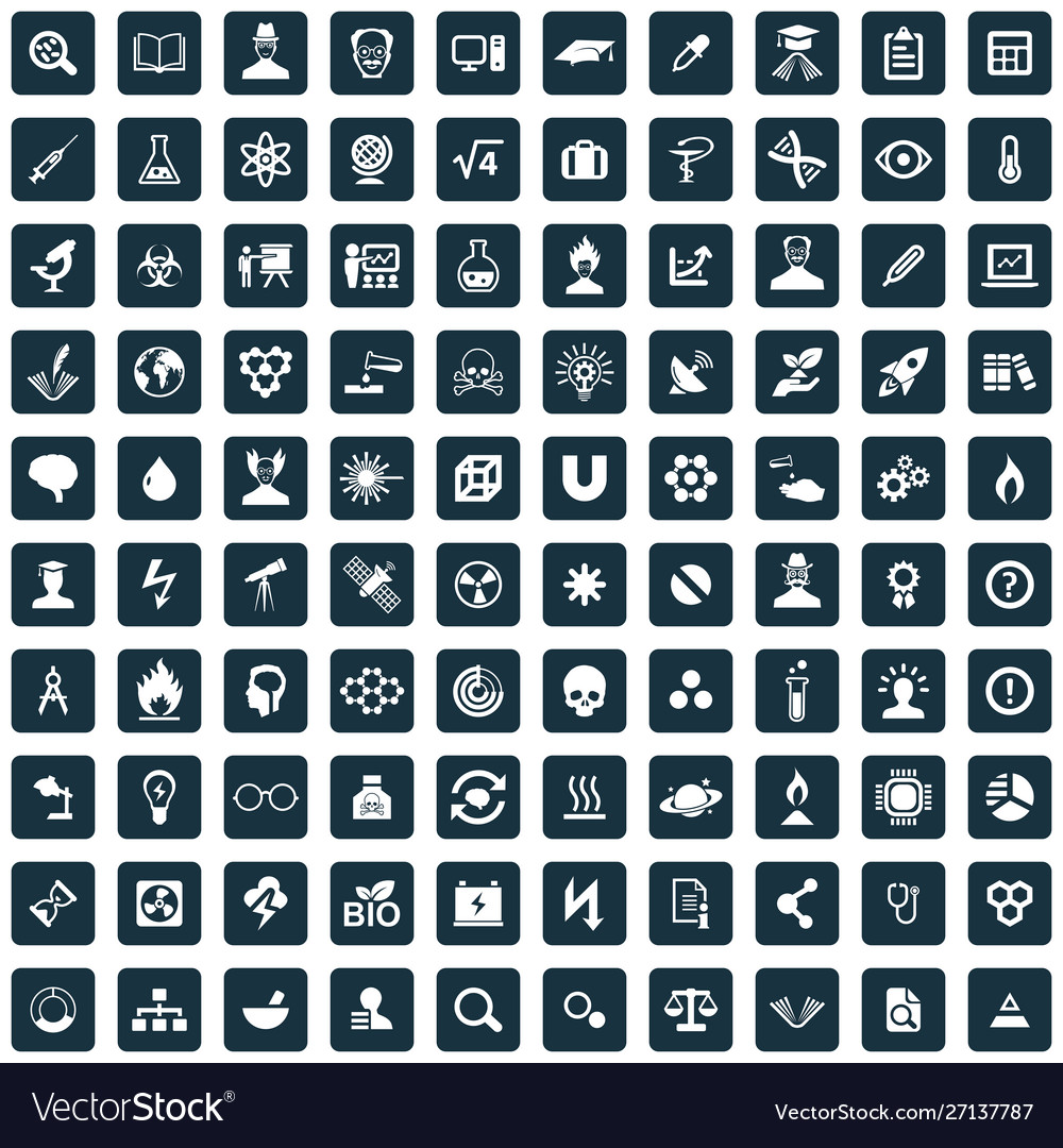 Science 100 icons universal set for web and ui