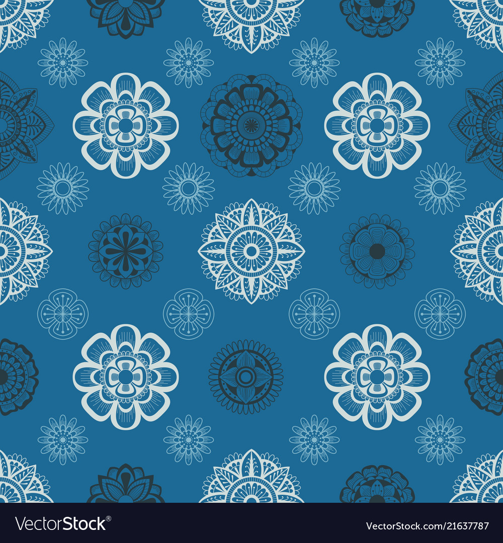 Seamless pattern with floral element henna style