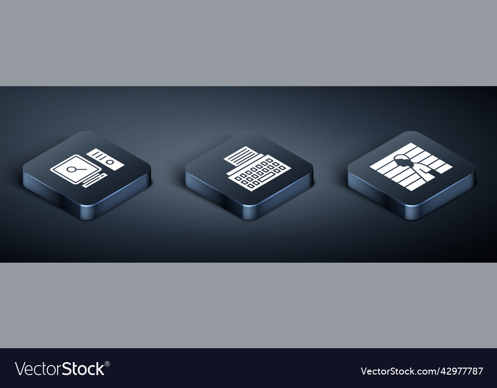 Set isometric search on computer screen suspect