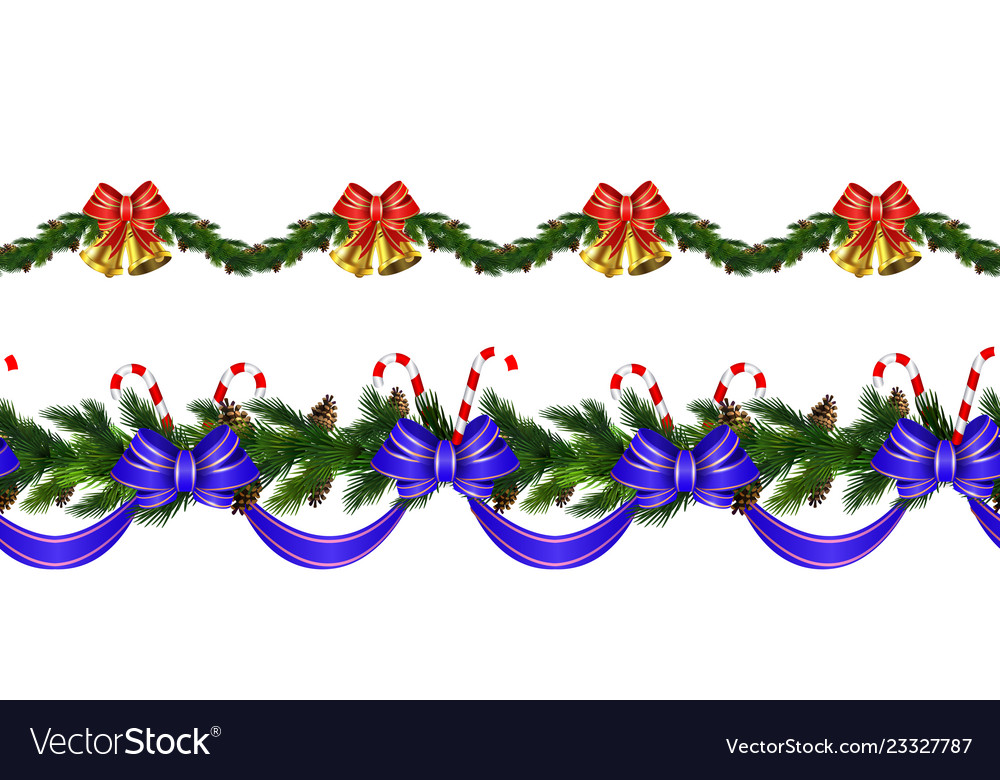 Set of n seamless christmas borders