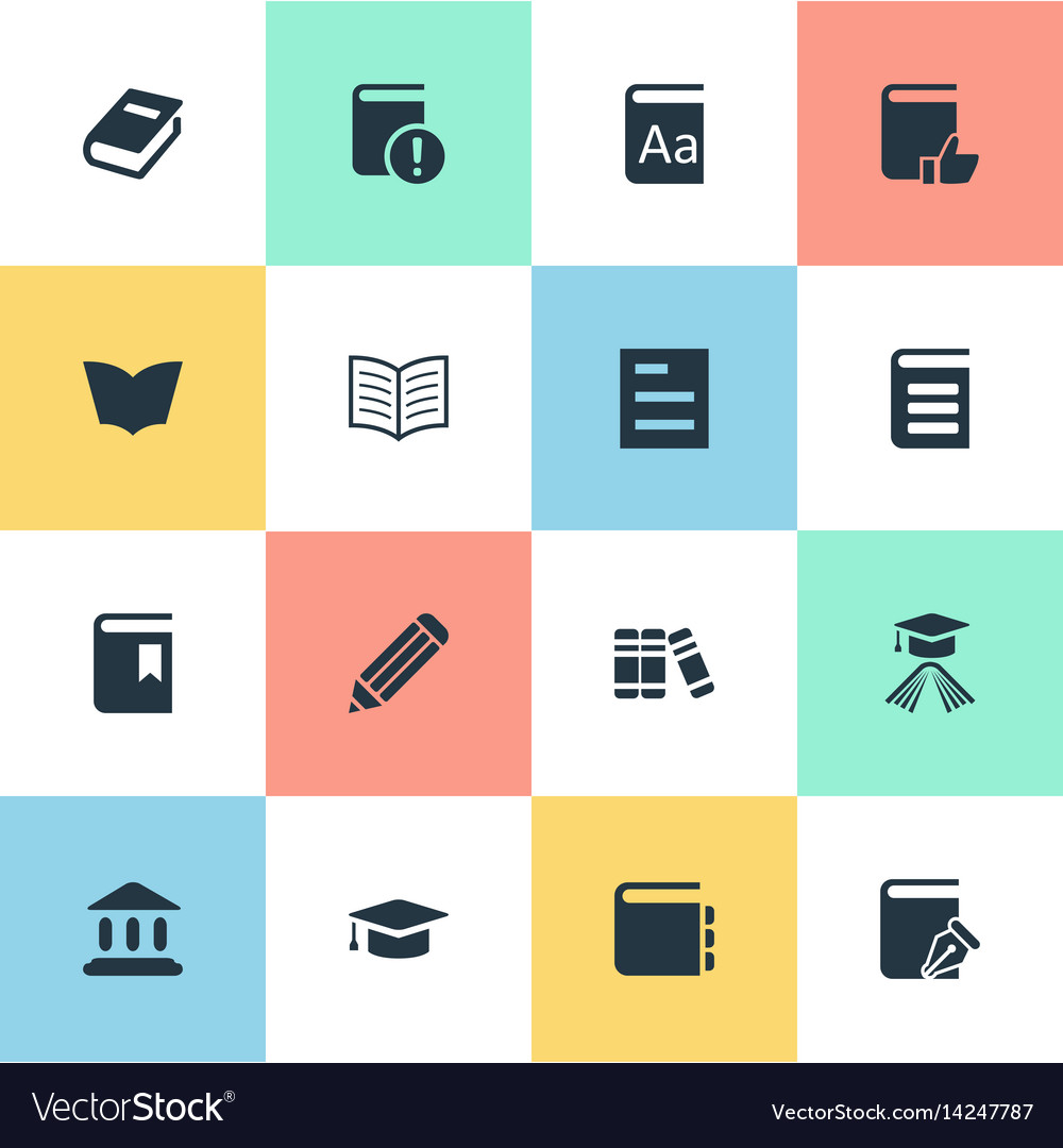 Set of simple reading icons