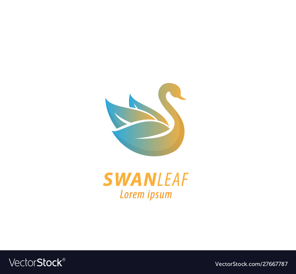 Swan leaf design logo