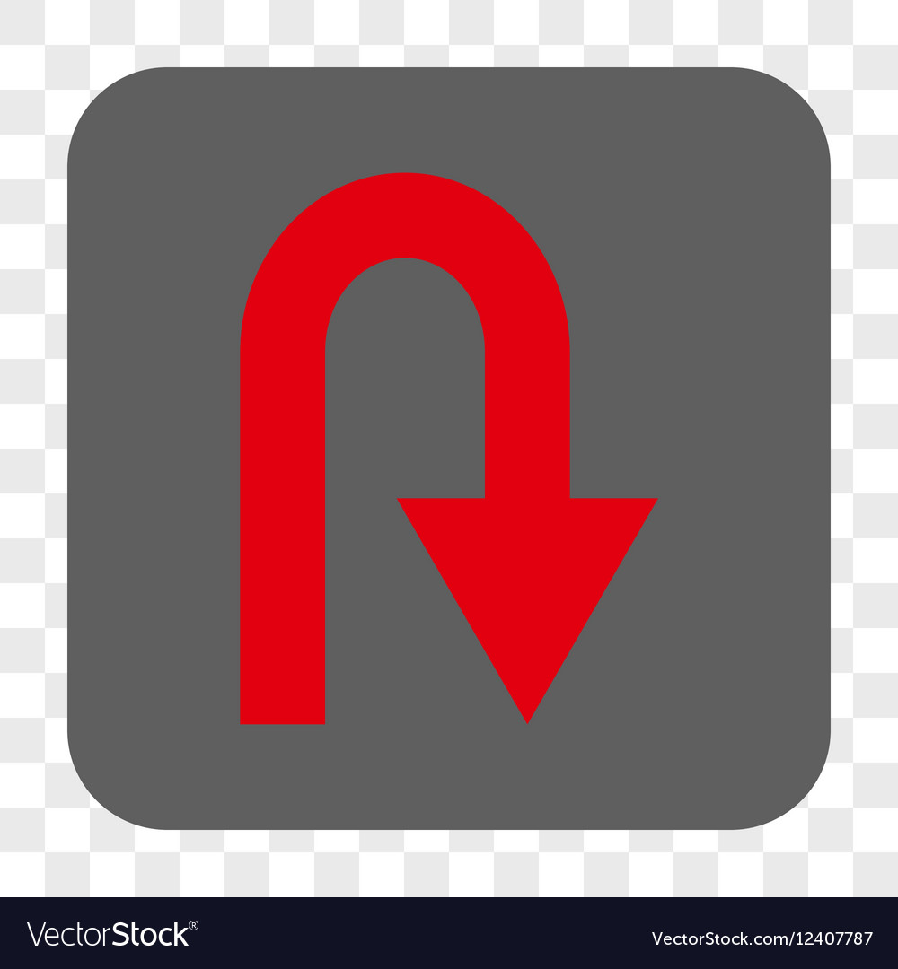 U turn rounded square button