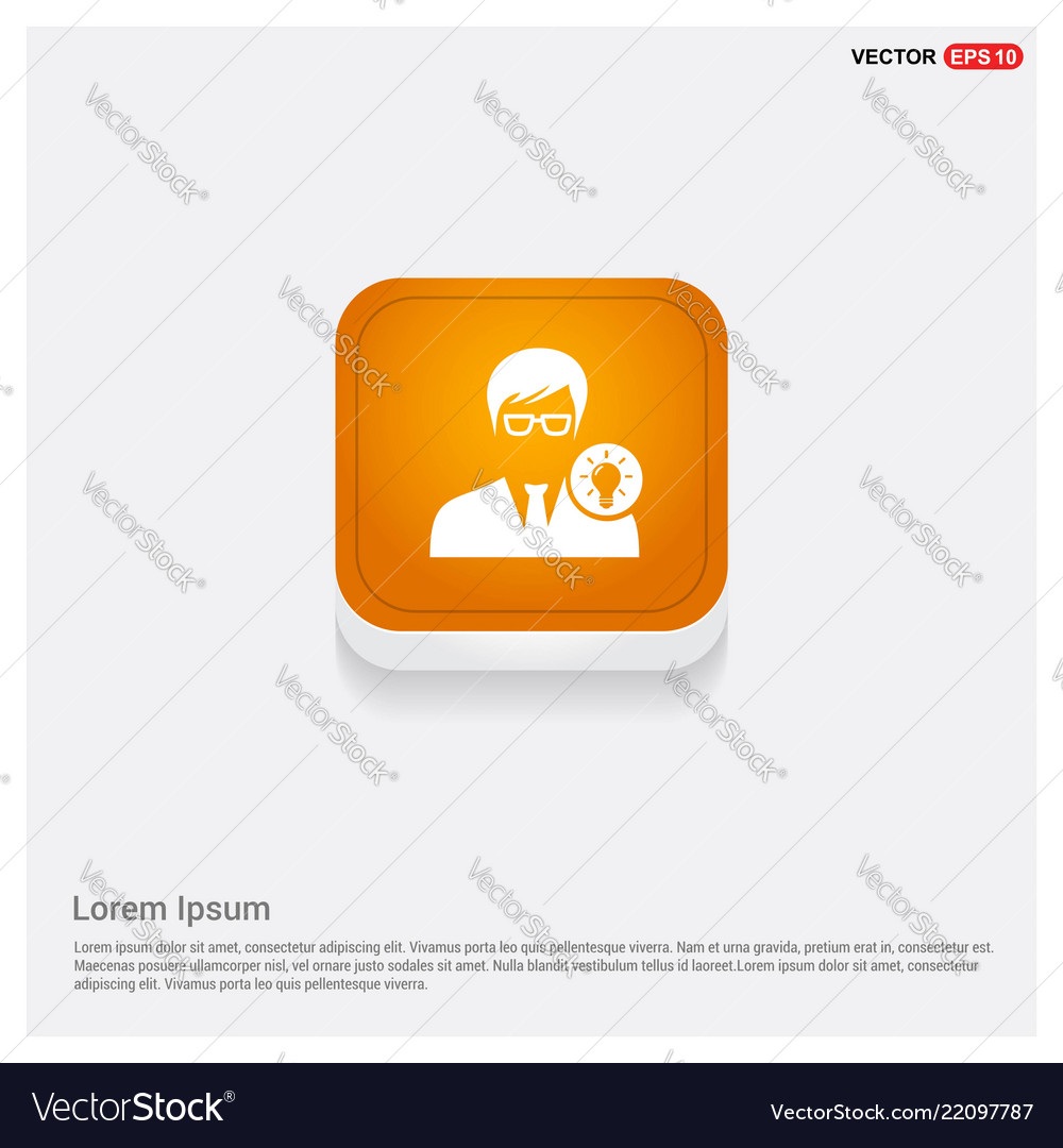 User idea icon orange abstract web button