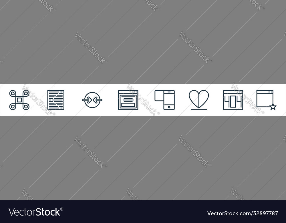 User interface line icons linear set quality vector image User interface line icons linear set quality