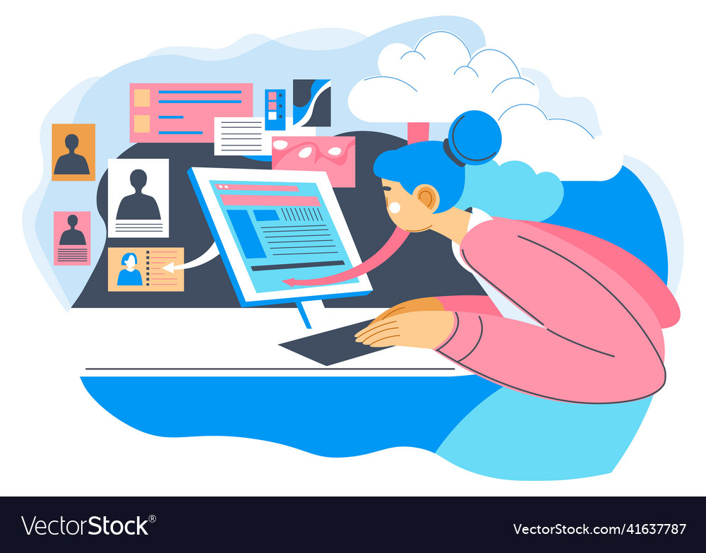 Virtual reality communication and search in web Vector Image