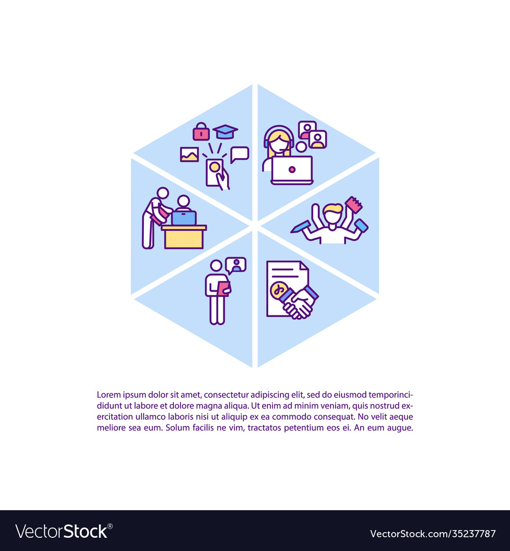 Working remotely concept icon with text vector image Working remotely concept icon with text