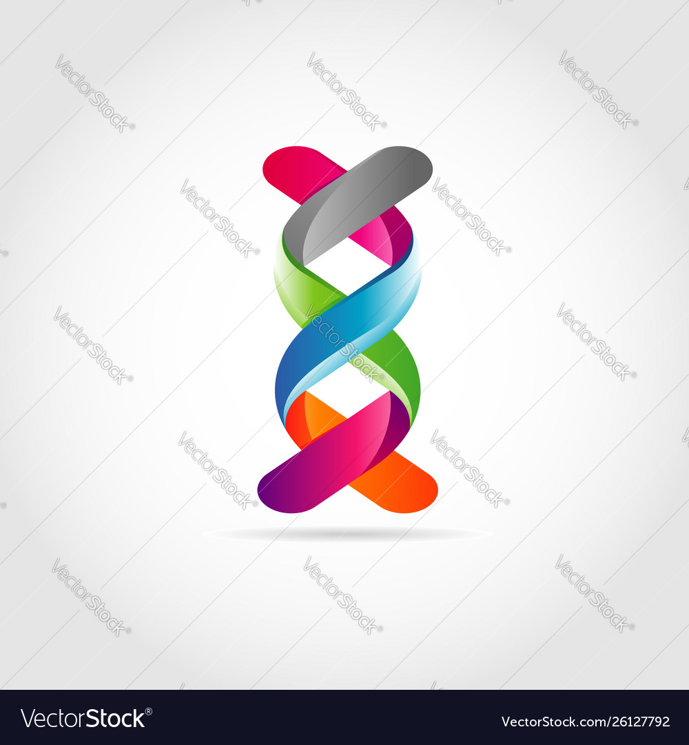 3d dna ribbon logo design symbol Royalty Free Vector Image