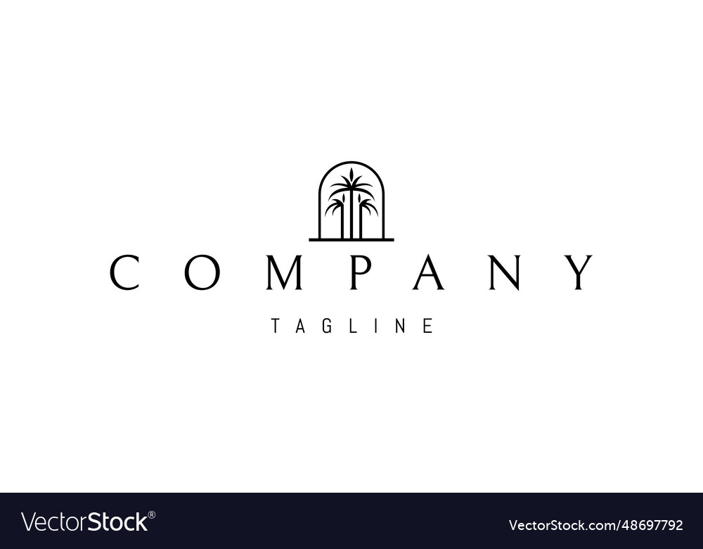 A logo with an abstract image of three palm vector image A logo with an abstract image of three palm