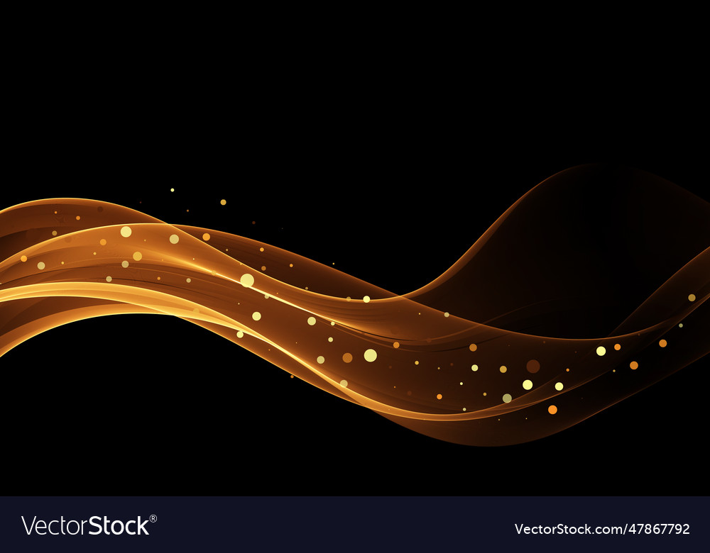 Abstract golden flow transparent smoky wave Vector Image