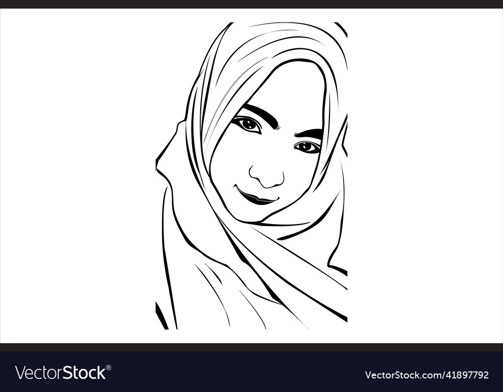Beautiful and cute fashionable hijab girl vector image Beautiful and cute fashionable hijab girl