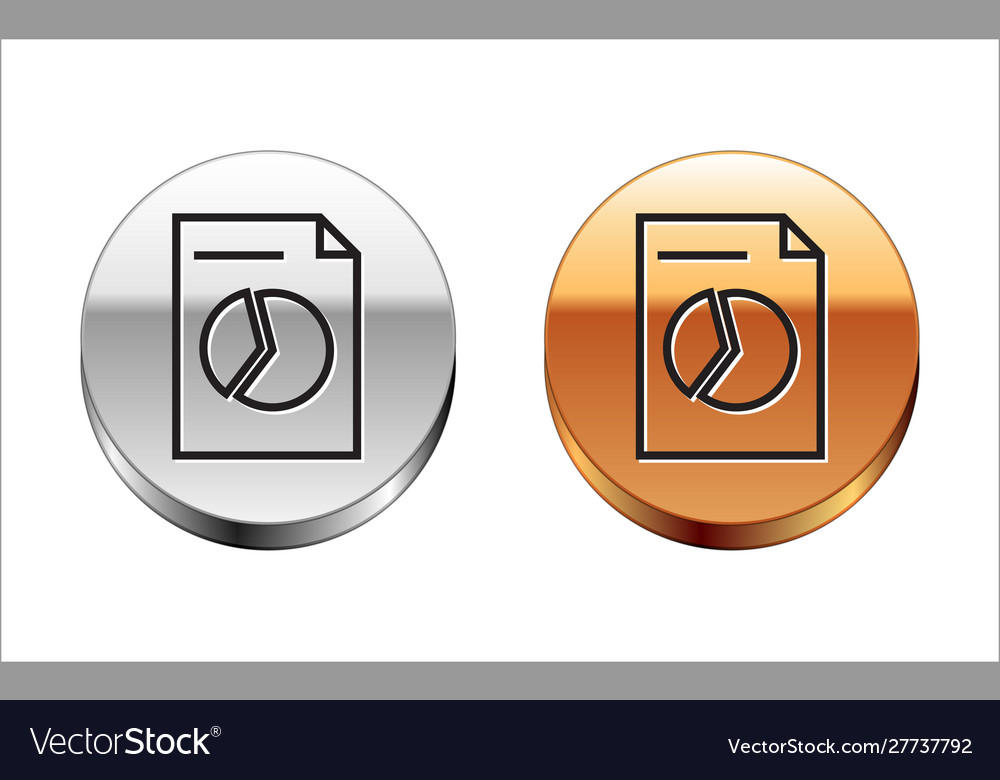 Black line document with graph chart icon isolated Vector Image Black line document with graph chart icon isolated
