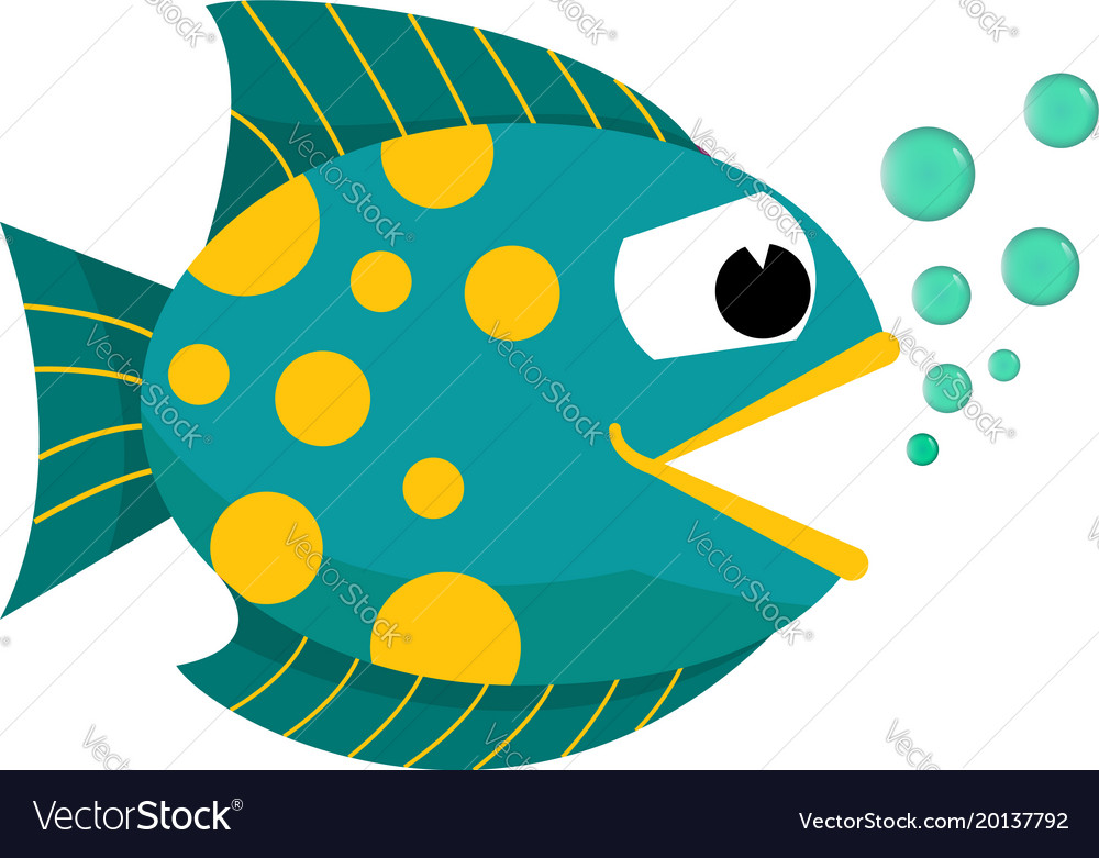 Download Cartoon fish mouth opened with bubbles Royalty Free Vector